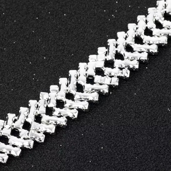 Women's crystal link bracelet - Picture 2 of 4